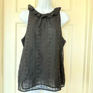 Ann Taylor Black Eyelet Halter Top